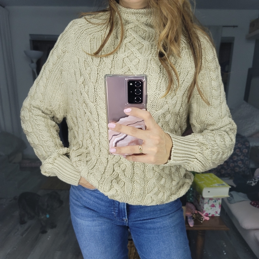 Faithfull the Brand Cass Knit Cable Sweater Mocha - Picture 3 of 9